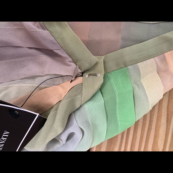 Tahari Pastel Silk A-line Skirt - Picture 4 of 7